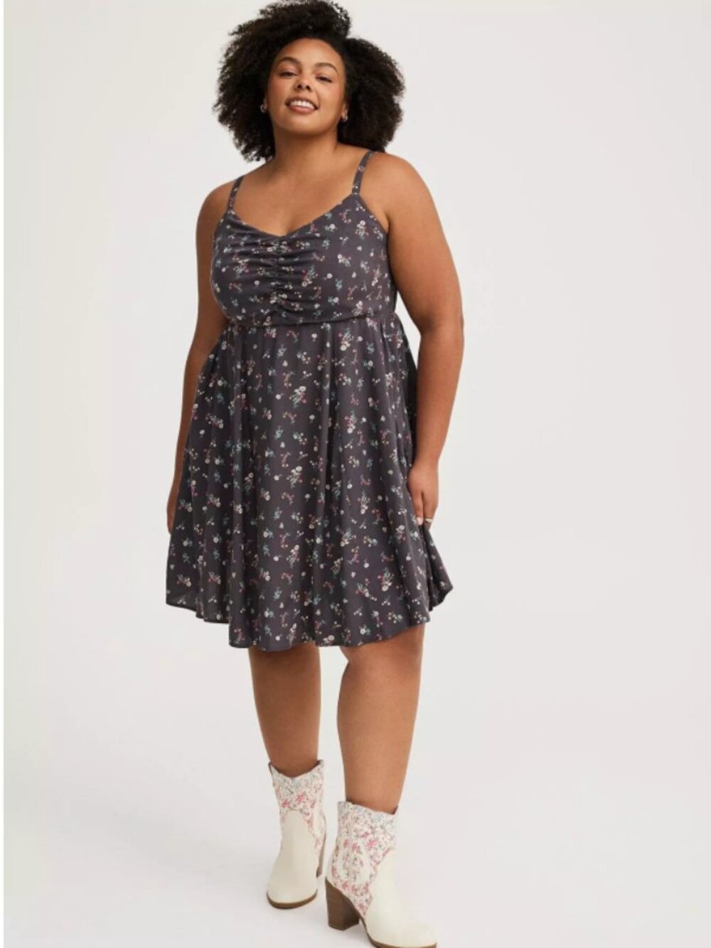 NWT Torrid 0 Periscope Floral Mini Challis Skater Dress Large 12